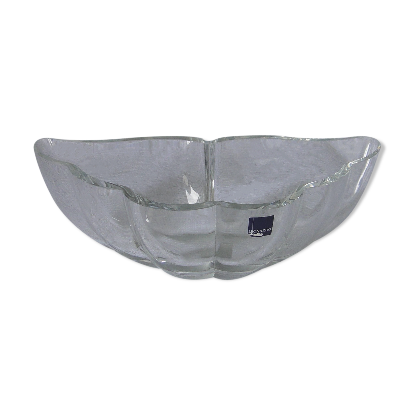 Vase planter in thick glass LEONARDO handmade original vintage shape