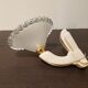2 art deco wall lights in porcelain and frosted glass