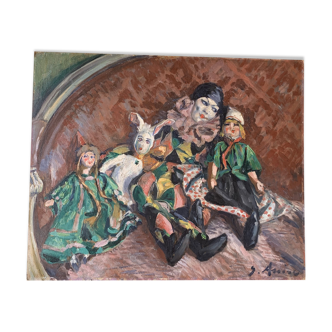 Tableau Pierrot and other toys