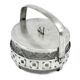 Sugar bowl, postmodernism, glass, silver-plated brass, Poland, 1970s