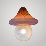 Mushroom table lamp in glass Signed Murano Vetri Italy 70's mushroom l
