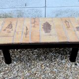 Vintage Herbier Coffee Table Capron Barrois Vallauris