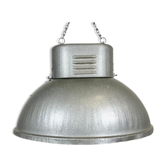 Oval industrial polish factory pendant lamp from mesko, 1970s