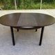 Contemporary round extendable Scandinavian dining table in wenge 1990
