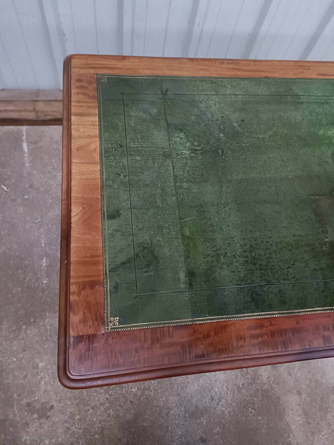 Vintage mahogany desk and leather top