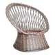 Antique armchair in gray woven wicker