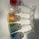 Suite of five crystal standing glasses color