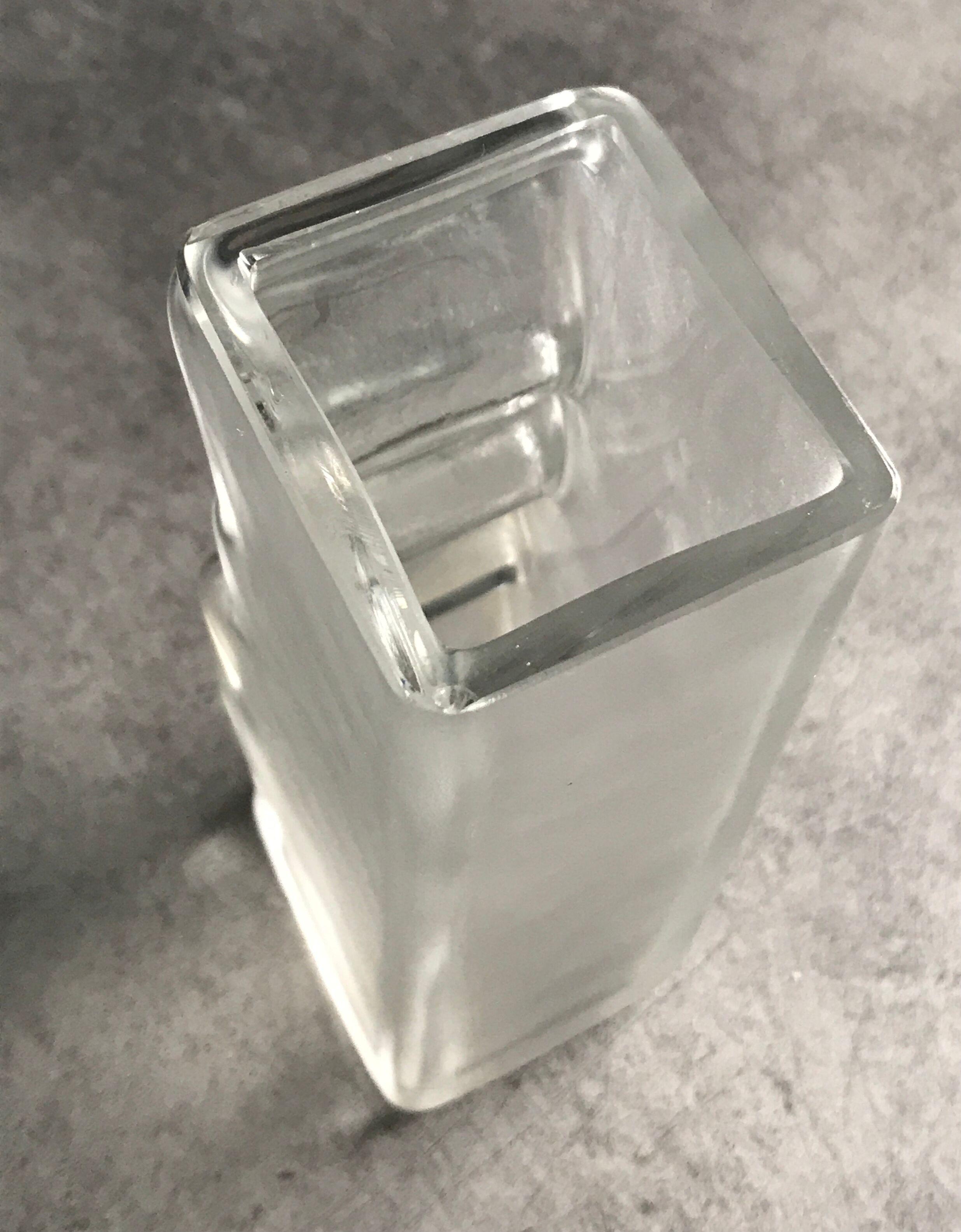 Vase in thick glass with frosted effect stamped by claus josef riedel