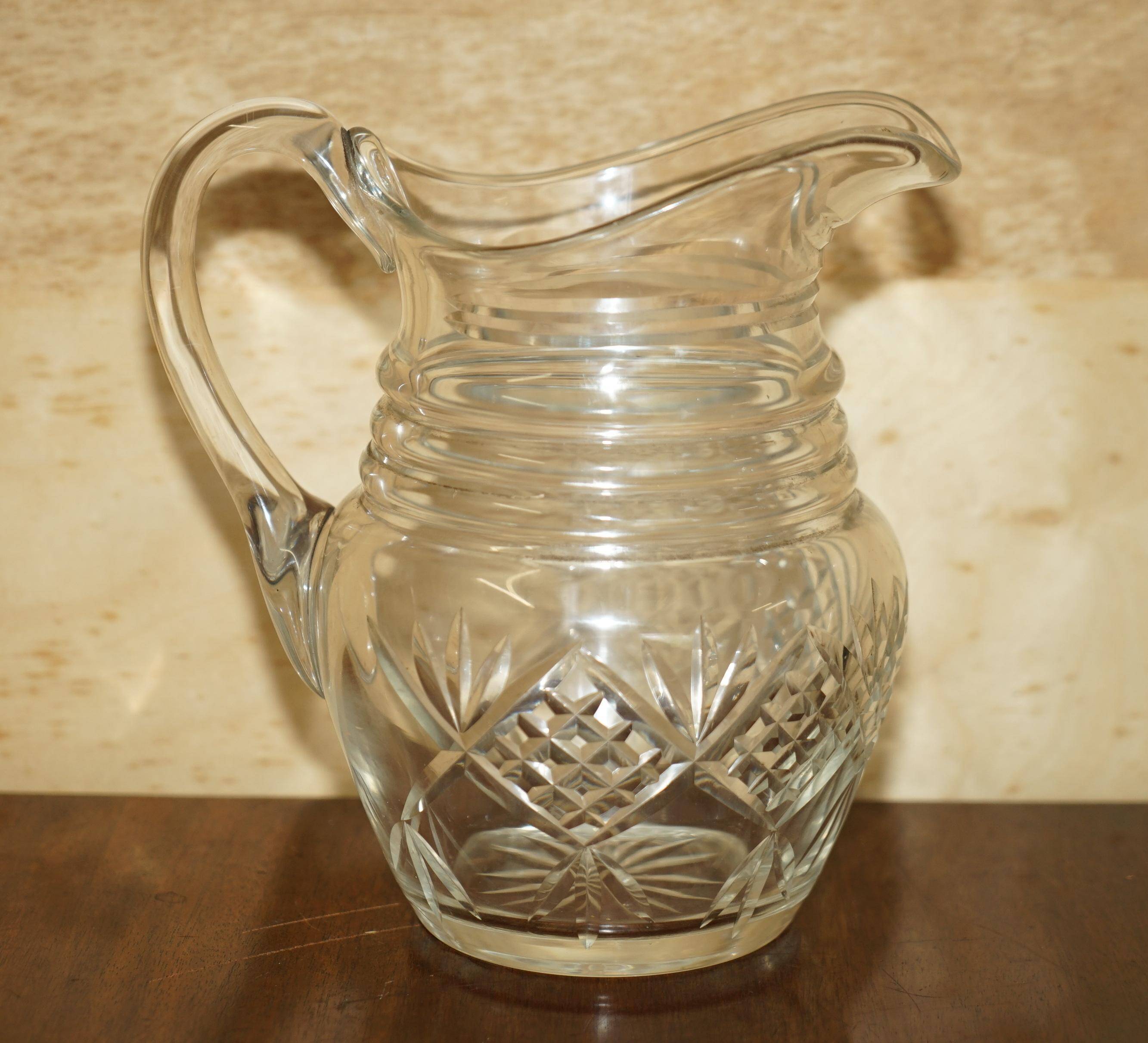 Vintage pair of cut glass Art Deco decanters circa 1930.