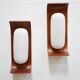 Pair of teak and opaline wall lamps by Goffredo Reggiani