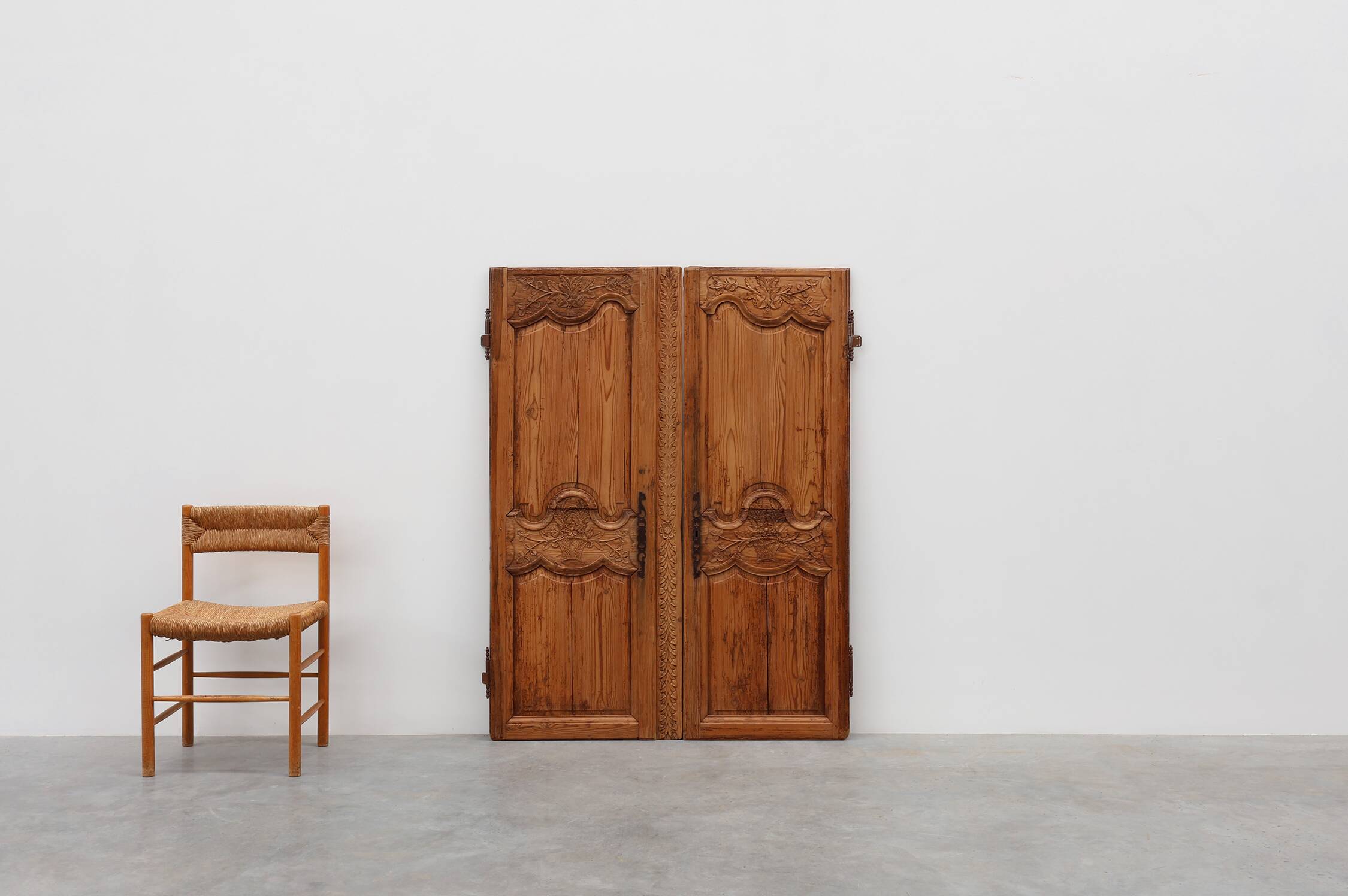 Pair of two Antique French Provincial hand carved doors, ca. 1880
