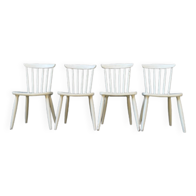 Série de 4 chaises vintage en bois massif style Scandinave