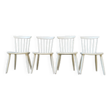Series of 4 vintage solid wood chairs Scandinavian style