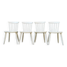 Série de 4 chaises vintage en bois massif style Scandinave