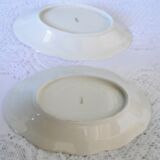 Lot 2 old porcelain raviers limoges decor petites roses on a white background