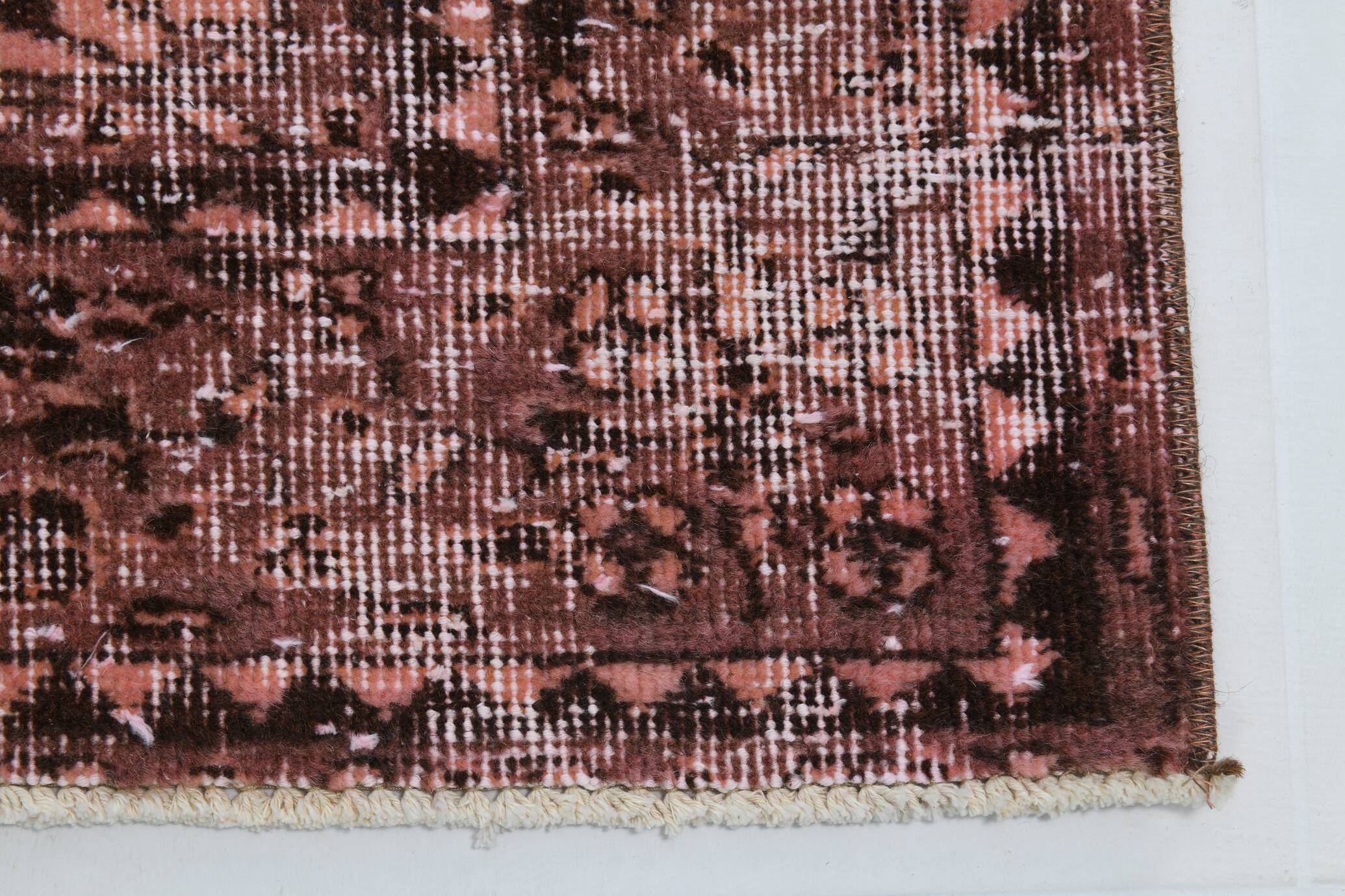 Vintage Pink & Brown Bordered Style Rug, 203x299Cm