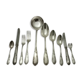 Housewife SFAM model Chambly rocker Louis XV silver metal wooden box