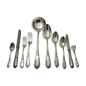 Housewife SFAM model Chambly rocker Louis XV silver metal wooden box