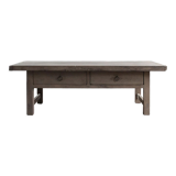 Table basse ancienne à deux tiroirs
