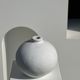 Handcrafted terracotta ball vase painted white H:24 D:26