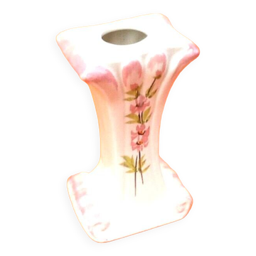 Soliflore vase alphabet letter i ceramic with floral decoration