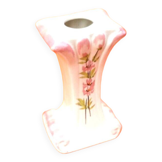 Vase soliflore alphabet lettre i céramique à décor floral