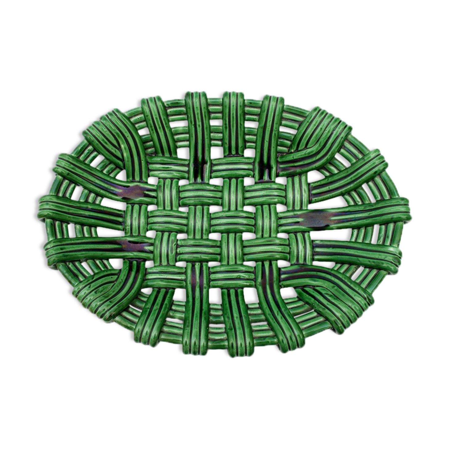 Ceramiquecorbeille green braided slushy fruit bowl