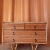 Commode en bambou et rotin