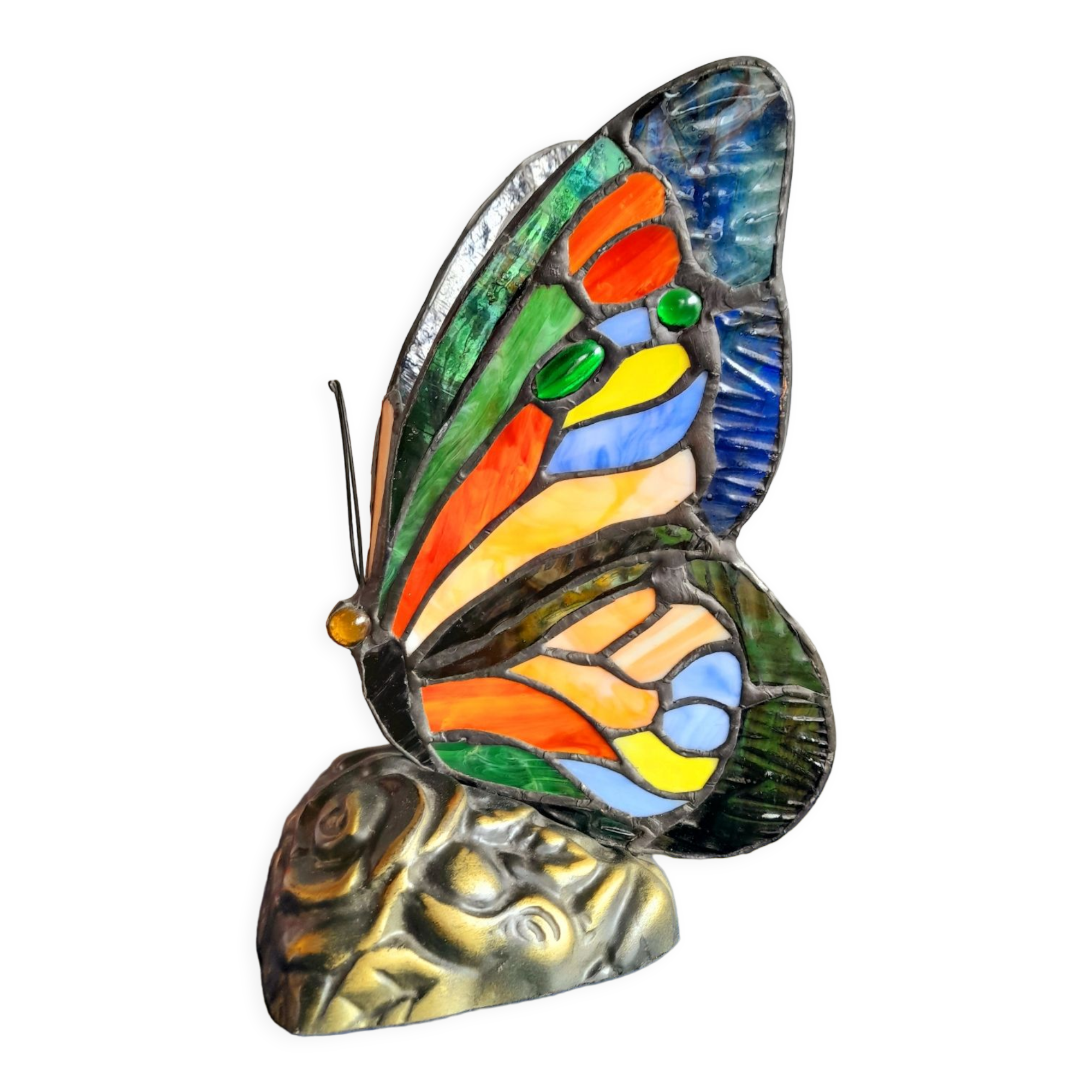 Stained glass butterfly lamp