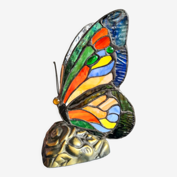 Stained glass butterfly lamp