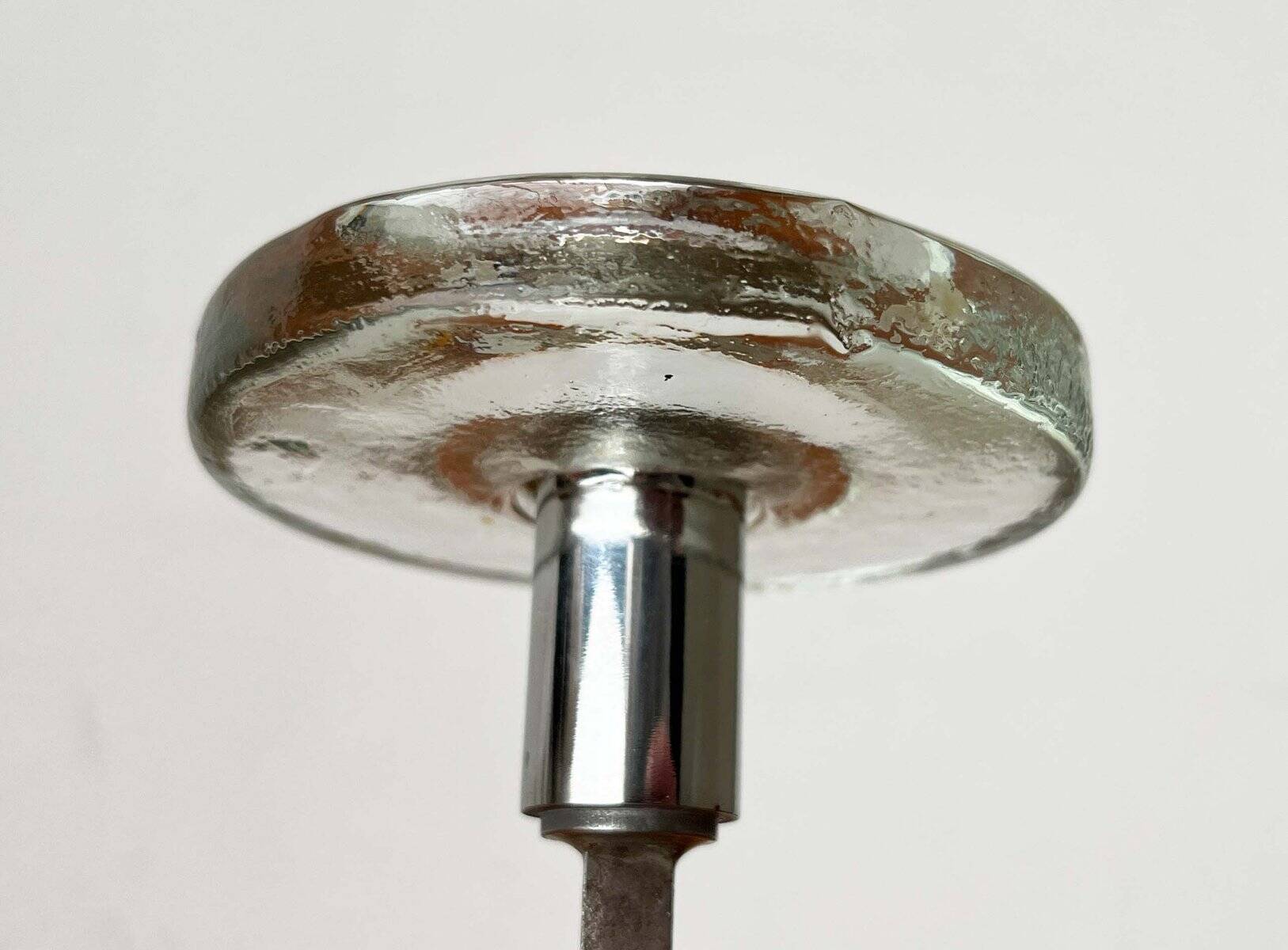 Mid-century modern glass and metal door handle from the space age, Germany, 1960s.