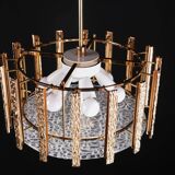 Vintage Kalmar lamp from the 60s, brass and glass