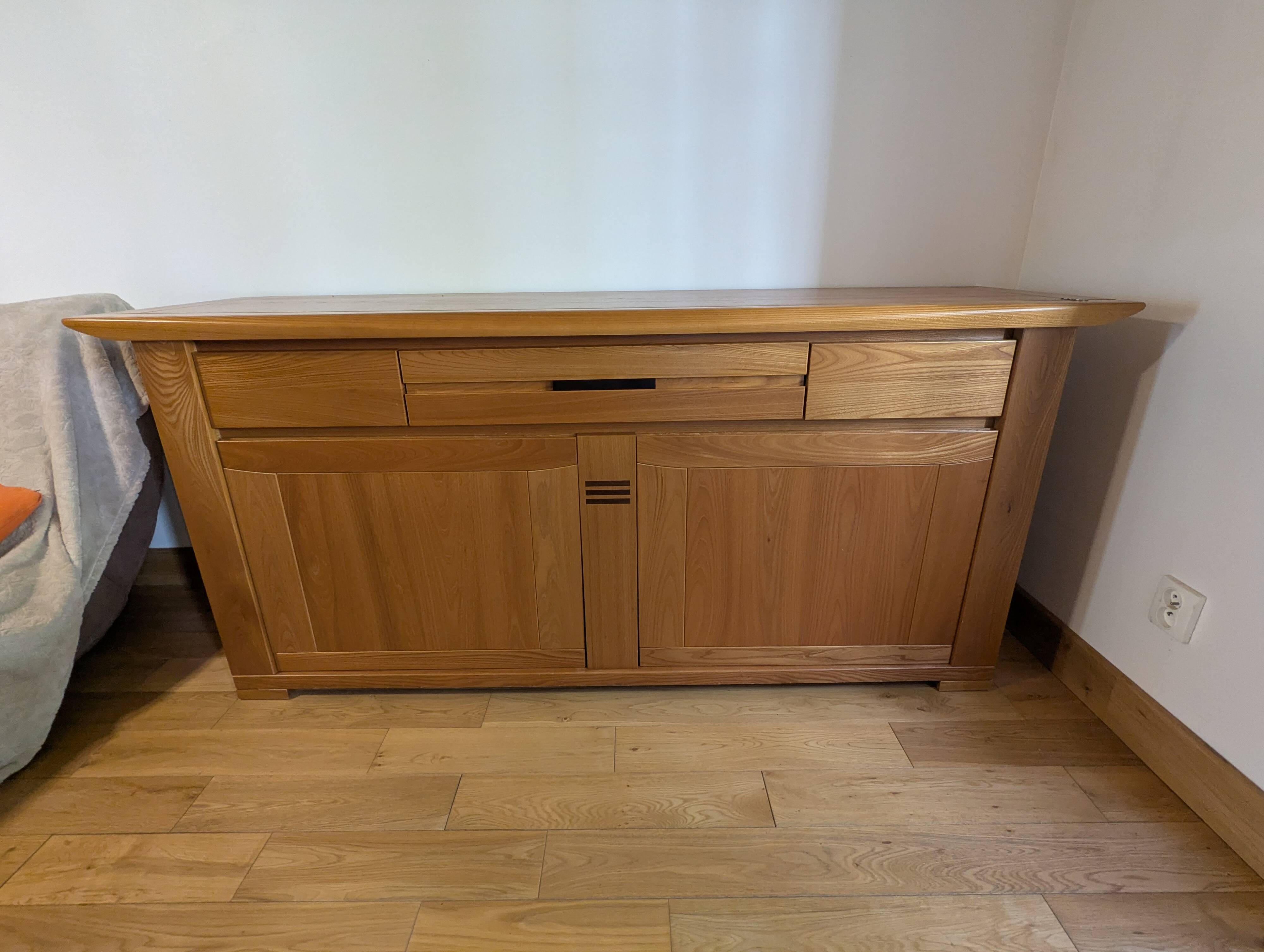 Buffet vintage Maison Regain en orme massif, 1970