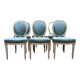Suite de 6 chaises médaillons de style Louis XVI rechampi