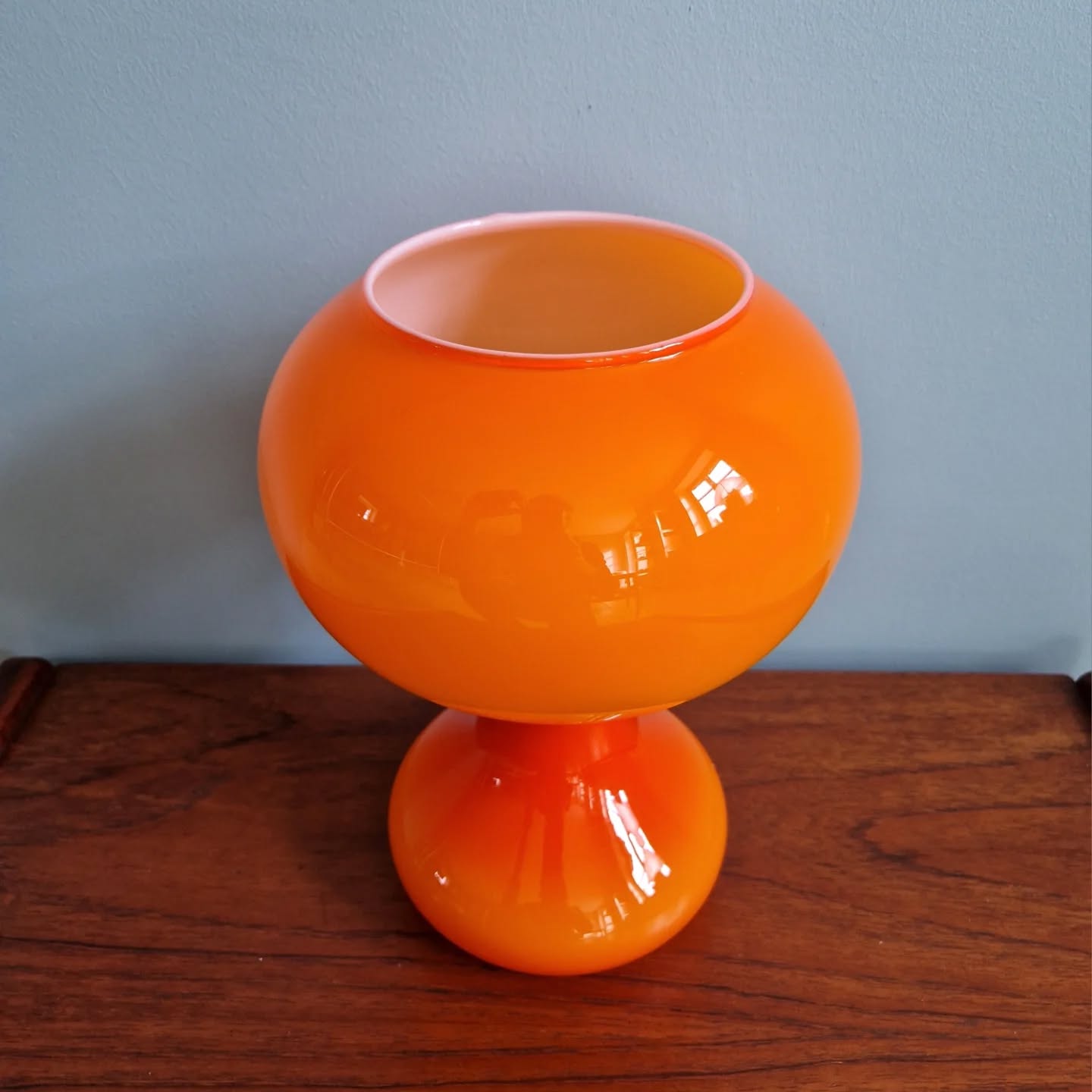 Space Age table lamp in orange glass, Massive, 1960