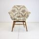 Fauteuil en bois et tissu, Tchécoslovaquie 1960