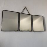 Triptych barber mirror 28x69cm vintage 1930