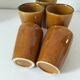 5 vintage caramel glazed stoneware cups, 70s crafts