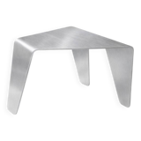 Sculptural Brushed Aluminum Side Table, Minimalist Contemporary Design