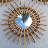 3 Small Vintage Rattan Sun Mirrors