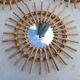 3 Small Vintage Rattan Sun Mirrors