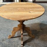 Round table in pitch pine and oak