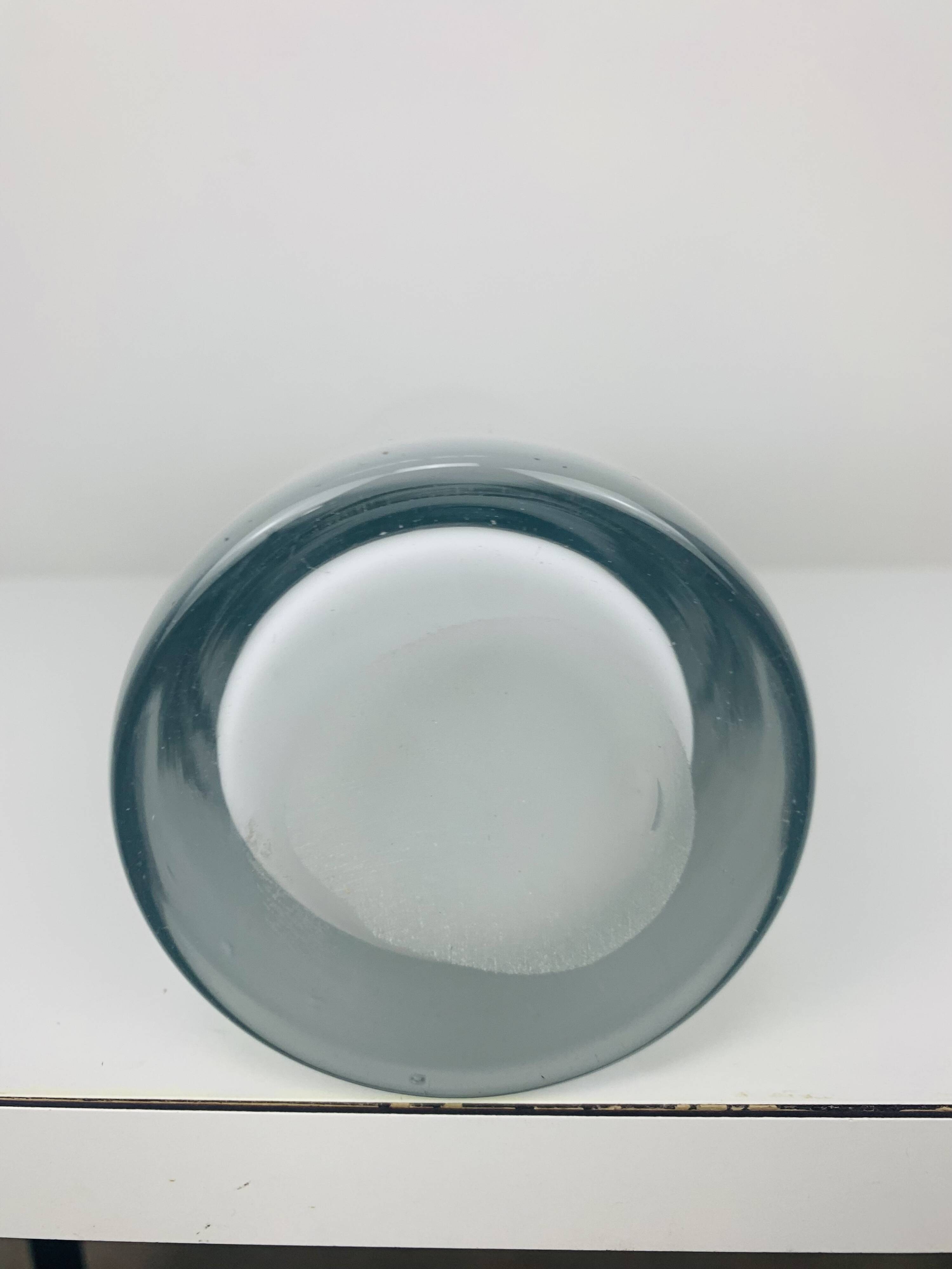 Scandinavian roller vase in white glass, Holmegaard style, vintage