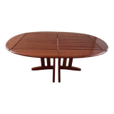 Table ovale à rallonge en bois bubinga verni triconfort avec ses 6 chaises