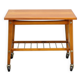 1960s Teak Side Table on Wheels, Denmark