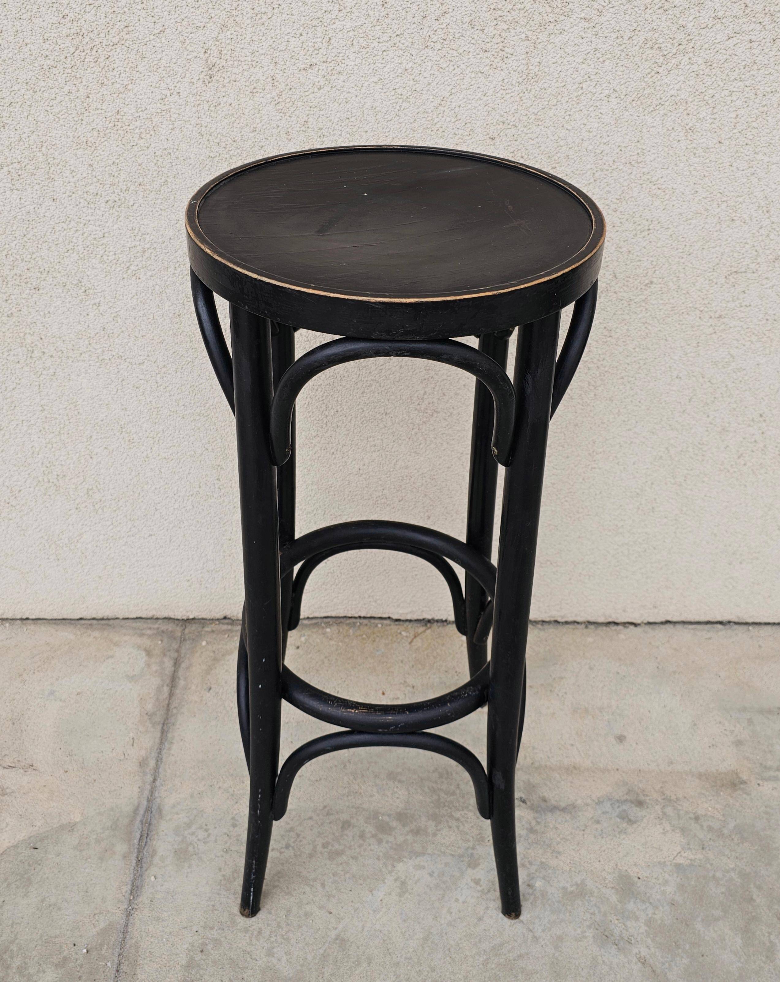 Vintage bent beech bar stool Mundus 1970s
