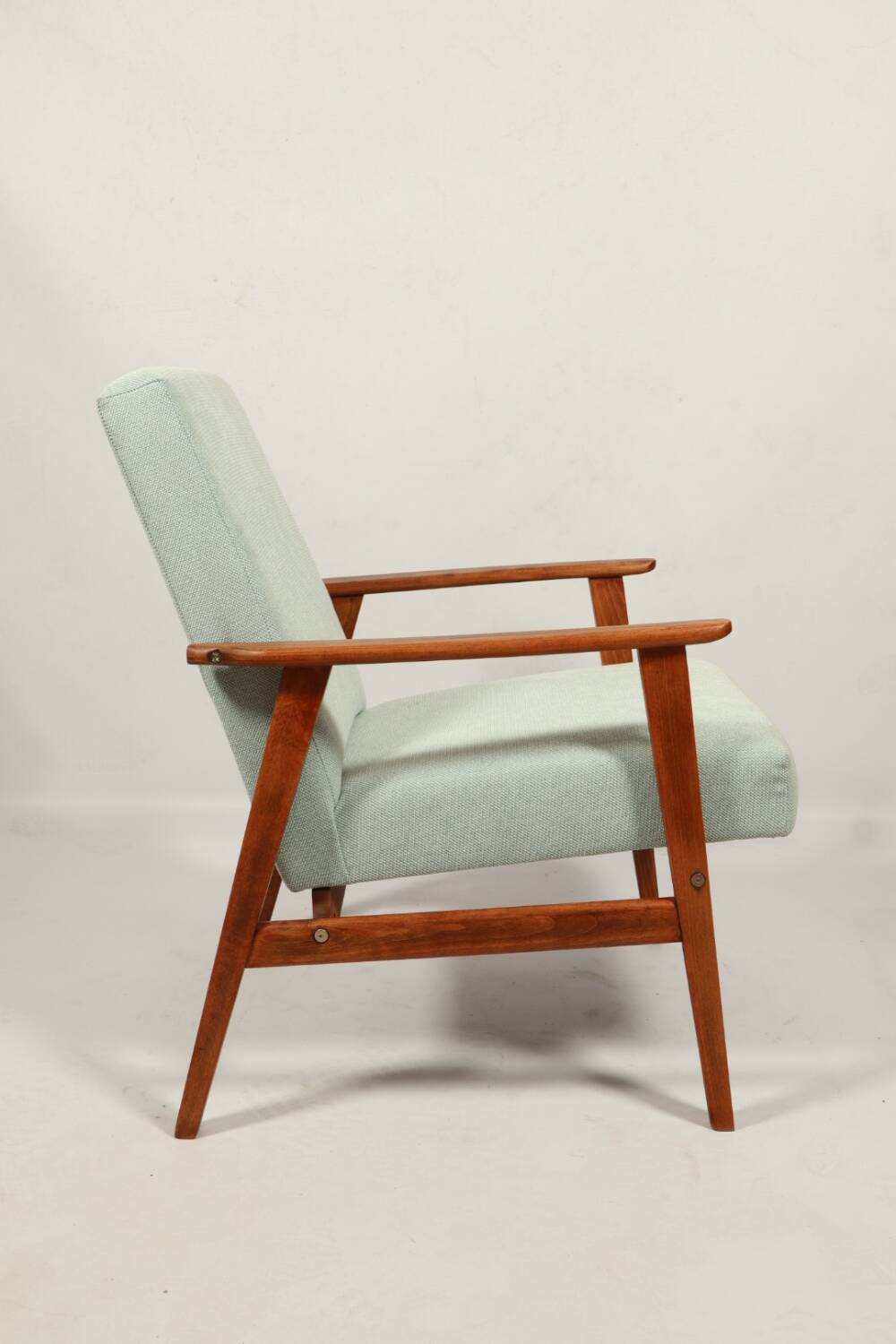 Vintage fauteuil rétro style blue bébé 1970 milieu de siècle modern design fauteuil de salon rénové
