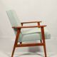 Vintage fauteuil rétro style blue bébé 1970 milieu de siècle modern design fauteuil de salon rénové