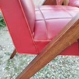 Paire de fauteuils anciens vintage  pieds compas