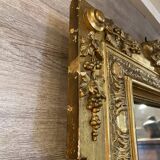 Old Napoleon 3 gilded stucco wood mirror, large model